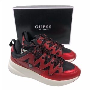 GUESS Tane Dark Red Low Top Sneakers